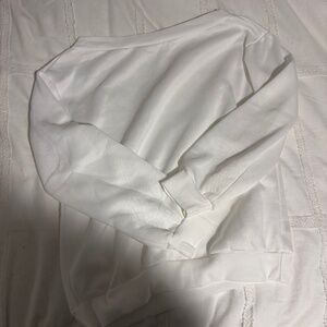 Off-Shoulder White Sweatshirt (SHEIN)